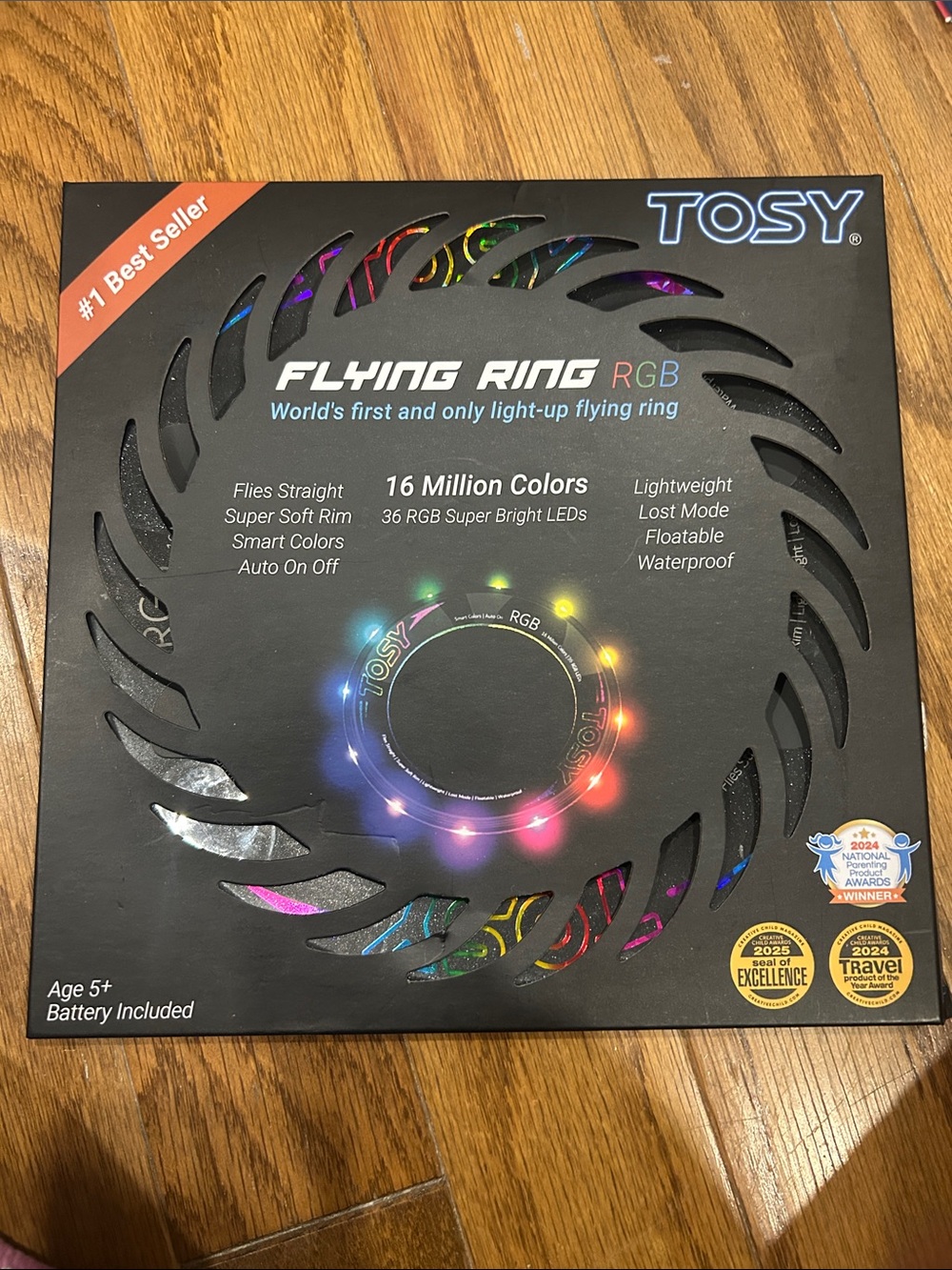 TOSY Flying Ring RGB Light-Up Flying Ring - Black with Rainbow LEDs